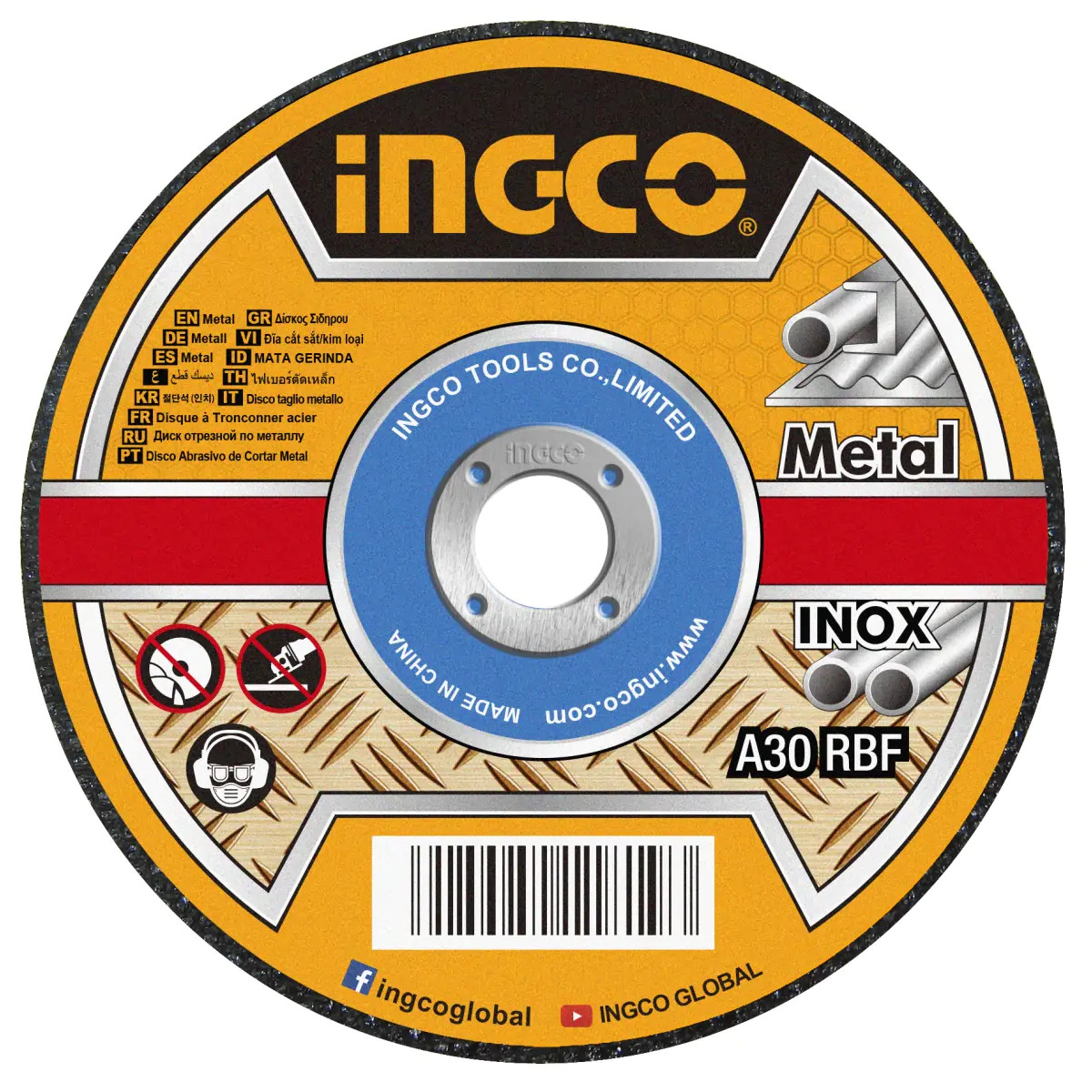 Disco De Corte Inox 7"  (180mm) Espessura 1,6mm Ingco