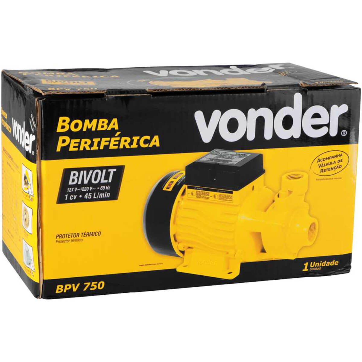 Bomba periférica monofásica BPV 750 1cv 60Hz Bivolt Vonder