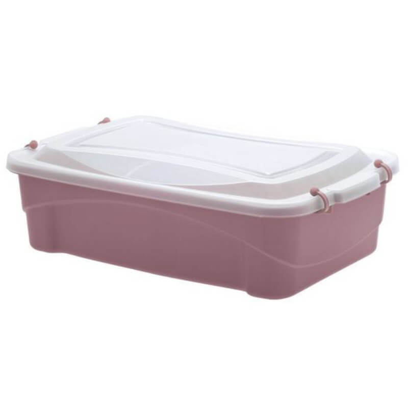 Caixa Organizadora Rosa Com Trava Pratic Box 2,5 litros Paramount