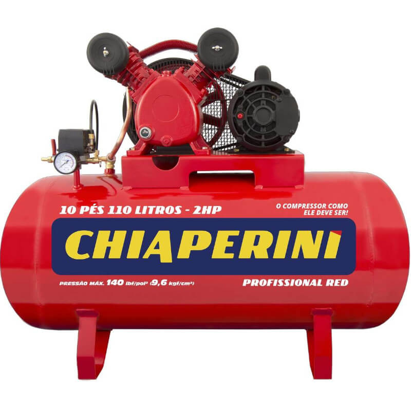Compressor De Ar 10 Pés 110 Litros 140psi Chiaperini 10/100 Red