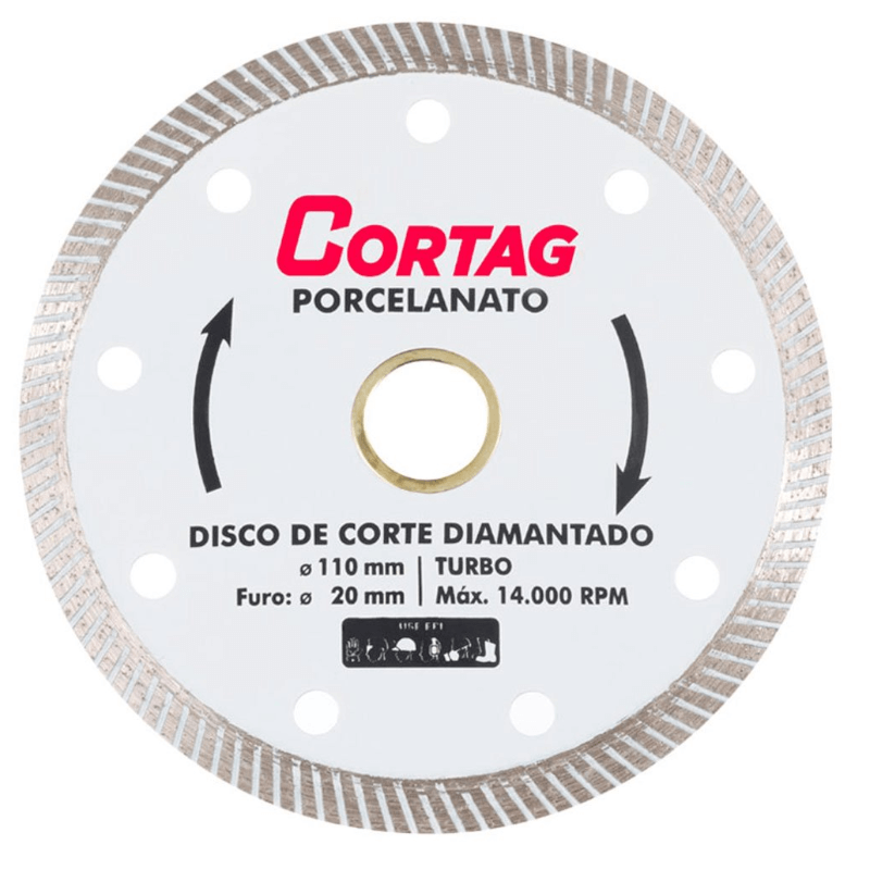 Disco Diamantado 110mm Porcelanato Turbo Cortag